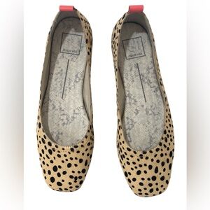 Dolce Vita Calf Hair Animal Print Comfort Ballet Flats Beige And Black Sz 8